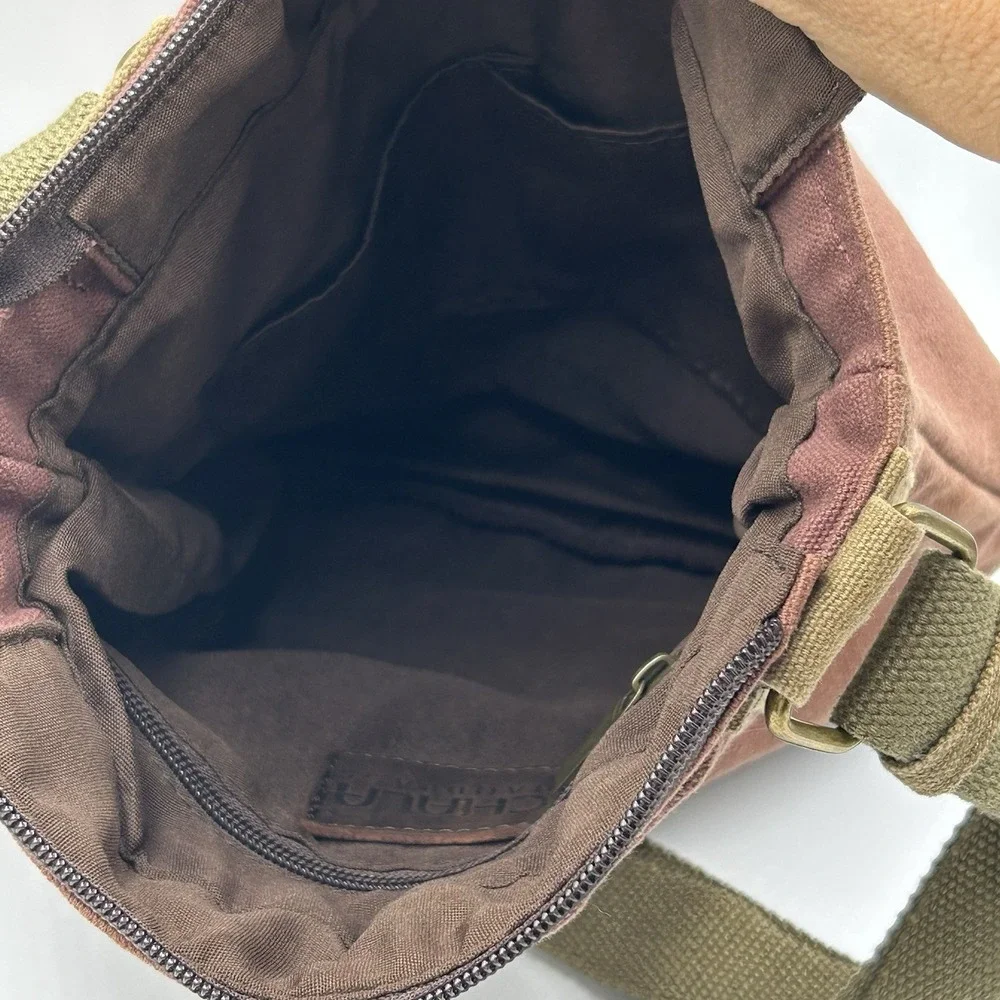 CHALA Patch Crossbody Shoulder Messenger Bag Handbag Purse Olive Khaki Plum EUC‎ - Picture 9 of 16